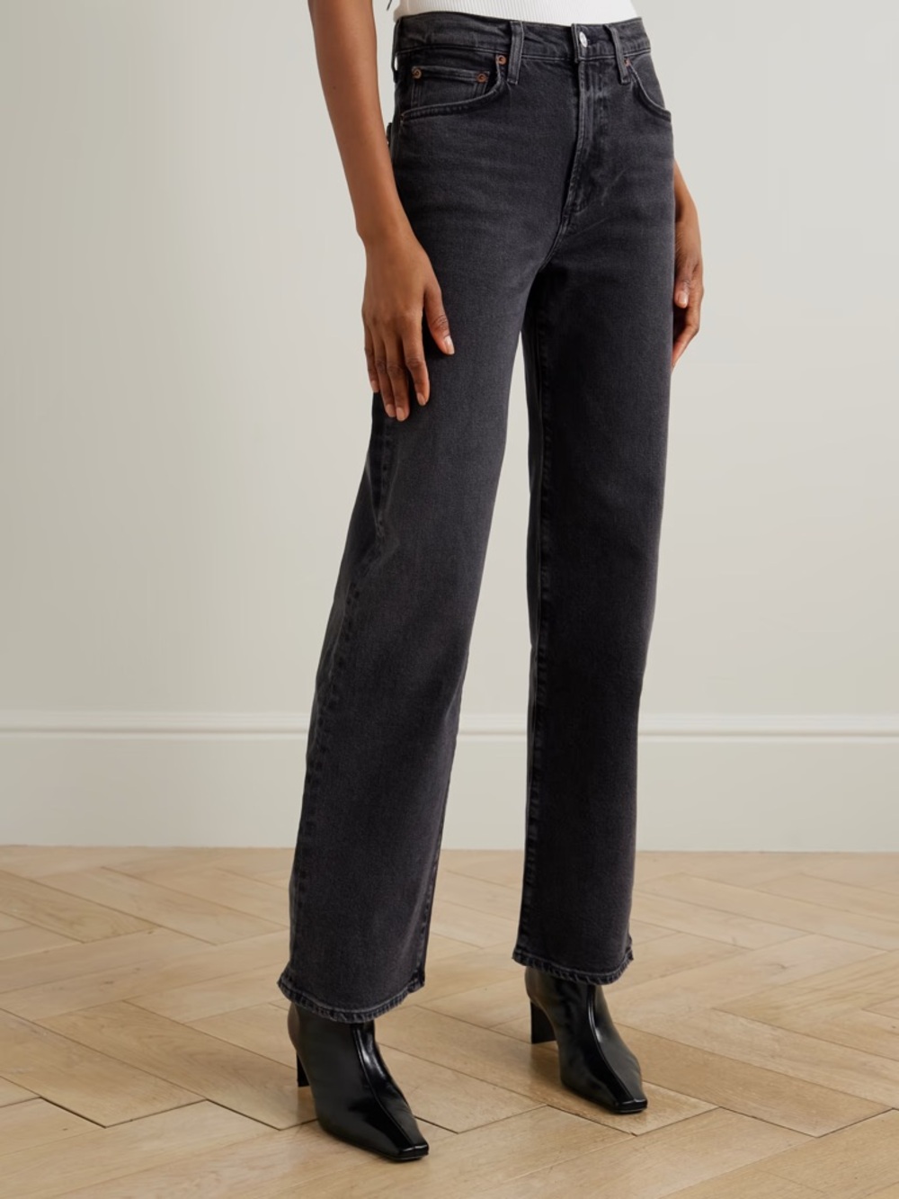 Agolde Black Harper Wide-Leg Jeans